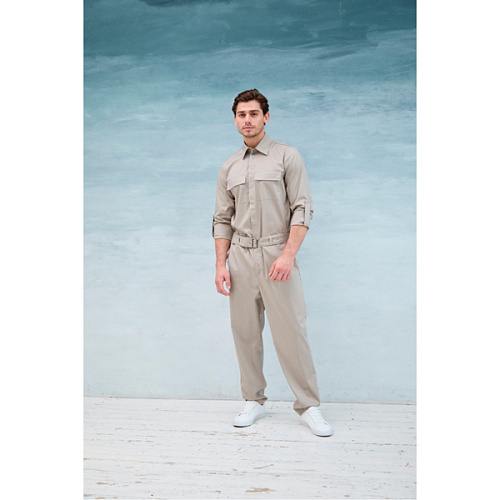 Комбинезон мужской Dr. Nice, с поясом с пряжкой, бежевый, 48