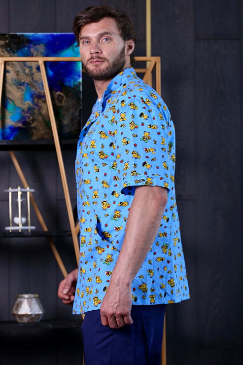 Блуза мужская «Педиатр», мишки, 46