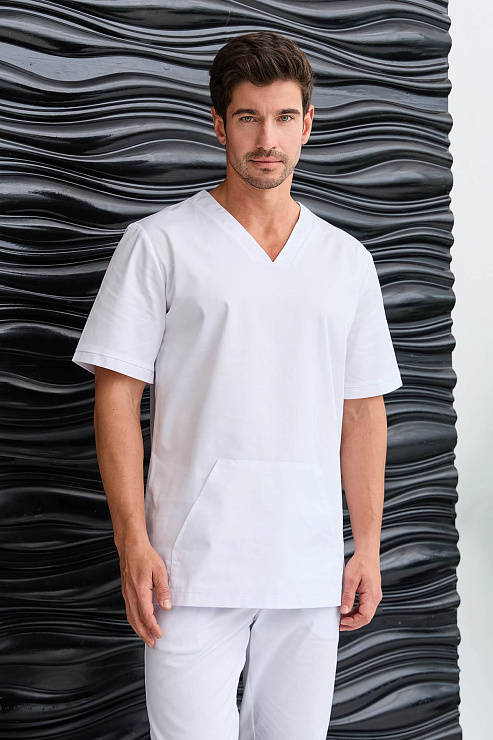 Туника мужская Dr. Nice с накладным карманом, белый, 48