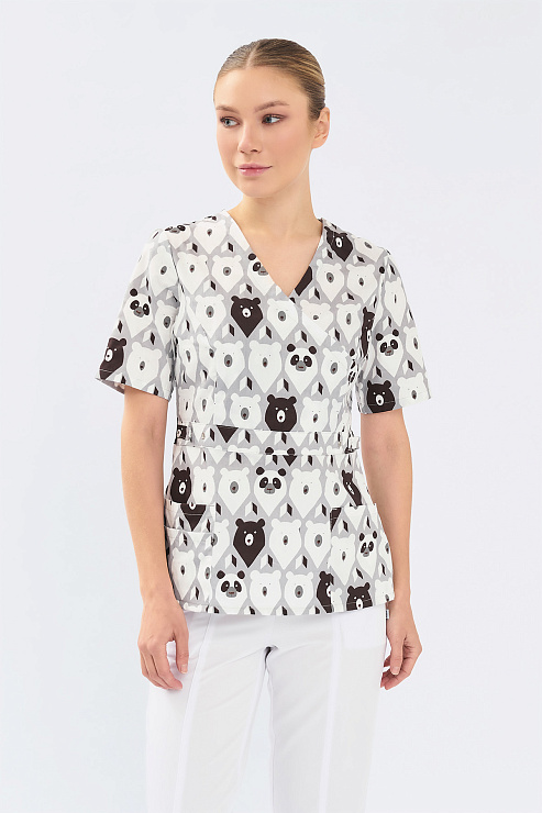 Туника женская Тезис TZ305, принт "Медведи", 52