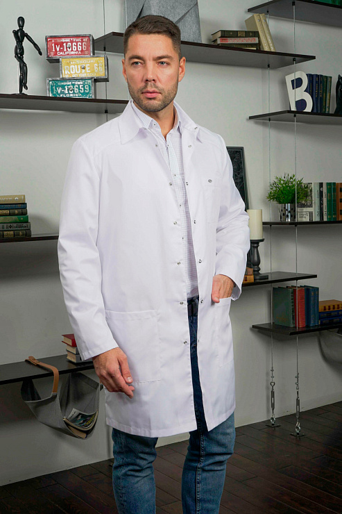 Халат мужской «Силуэт», белый, 52