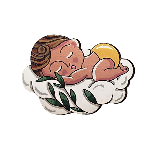 Значок "Спящий младенец", желтый