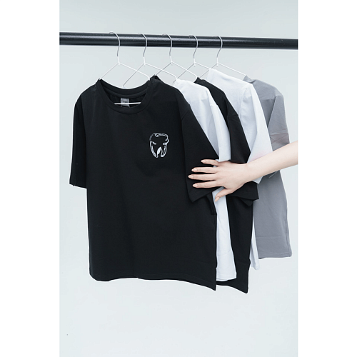 Футболка мужская Тезис, принт "Зубик", синий, 48-50