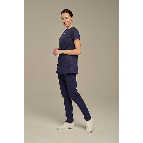 Туника женская Dr. Nice на молнии, без воротника, синий, 50