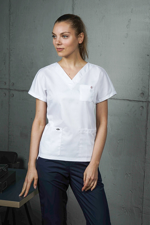 Блуза женская «Нюша», белый, 48