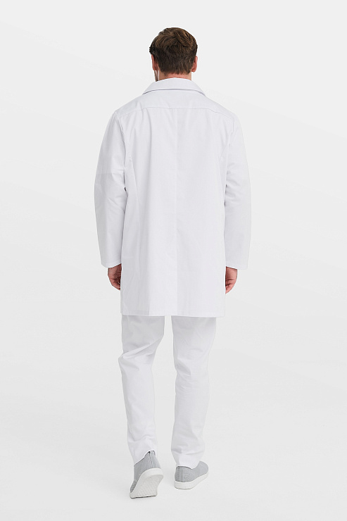 Халат мужской на пуговицах Тезис TZ800, velum, белый, 48