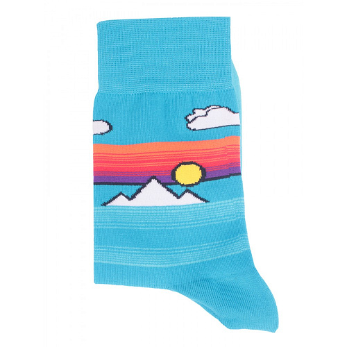 Носки женские, "Закат в горах", голубой, 36-40