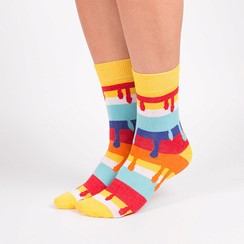 Носки мужские, "Краски", желтый, 41-45