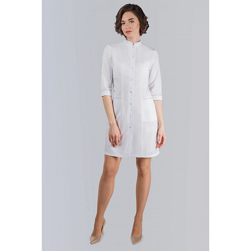 Халат женский 206, стрейч, белый, 48