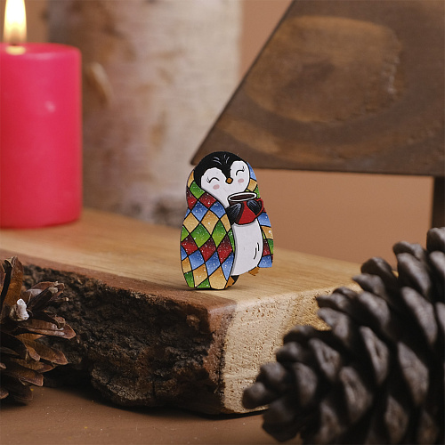 Значок "Пингвин в пледе"