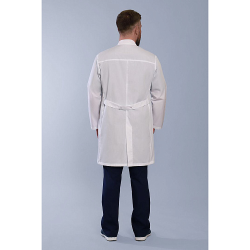 Халат медицинский мужской на кнопках, белый, 62