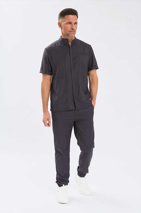 Рубашка мужская на молнии Тезис TZ700, графит, 48