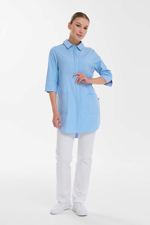 Рубашка женская на кнопках Тезис TZ450, голубой, 44