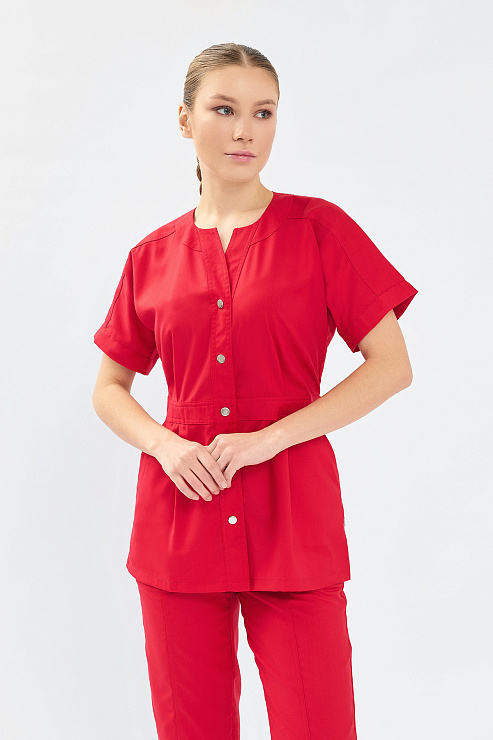 Рубашка женская Тезис TZ462, красный, 46