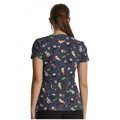 Топ женский Dickies DK852, принт "Meow", серый, XS