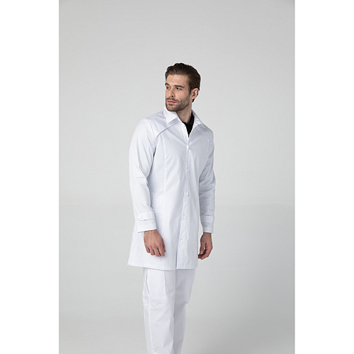 Халат мужской Dr. Nice с воротником, белый, 52