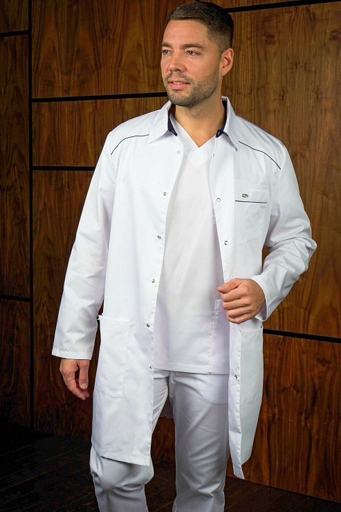 Халат мужской «Силуэт», темно-синий, 44