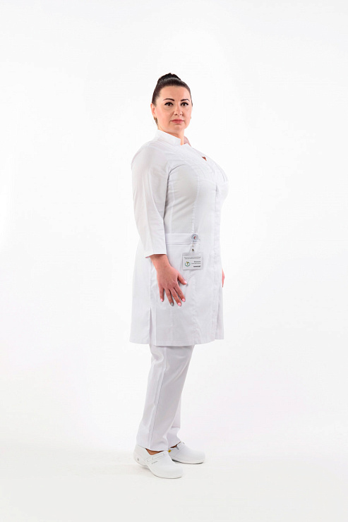 Халат женский «Параллель», белый, 48