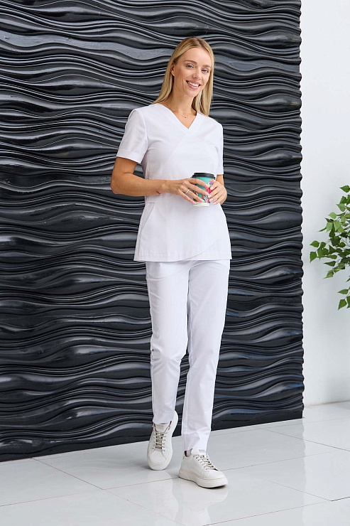 Туника женская Dr. Nice, короткий рукав, белый, 44