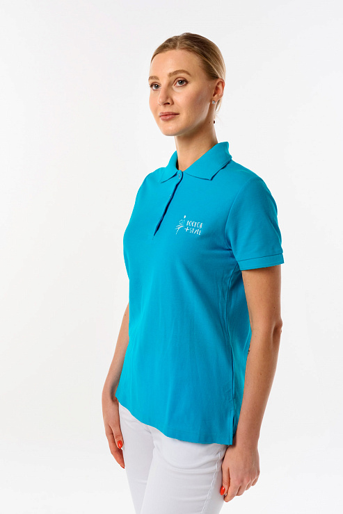 Поло женское, бирюзовый, 48