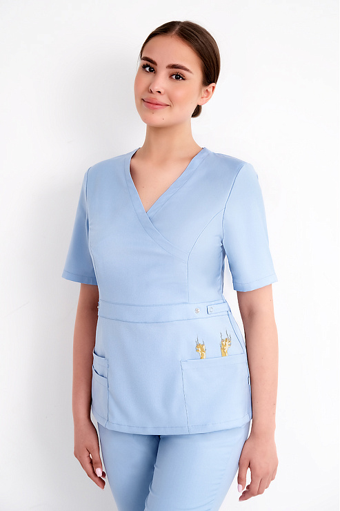 Туника женская Тезис TZ305 с принтом "Лапки", голубой, 44