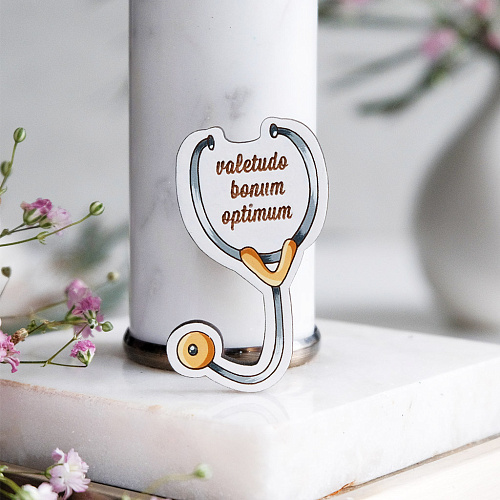 Значок "Фонендоскоп", желтый