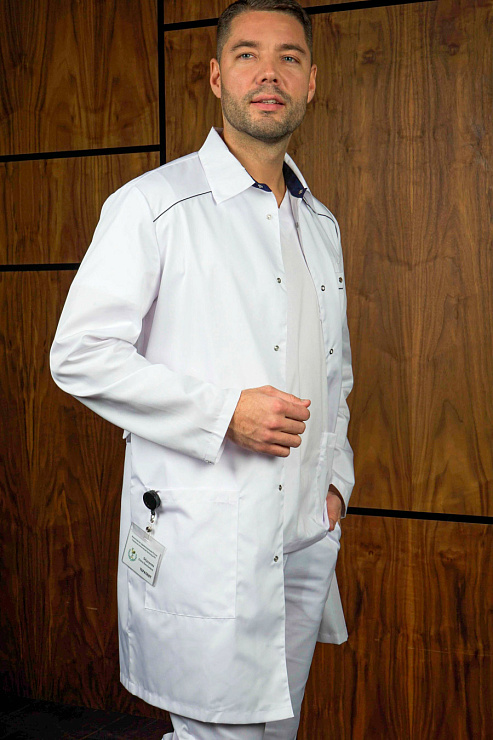 Халат мужской «Силуэт», темно-синий, 46