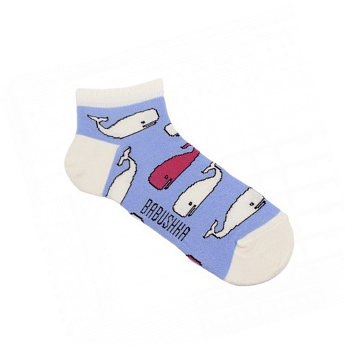 Носки мужские, "Белые киты", голубой, 41-45