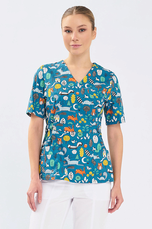 Туника женская Тезис TZ305, принт "Звери", 54
