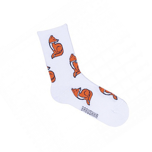 Носки мужские, "Лисички", белый, 41-45
