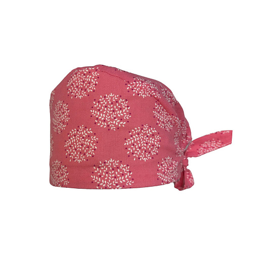 Шапочка медицинская, принт "Цветок", розовый