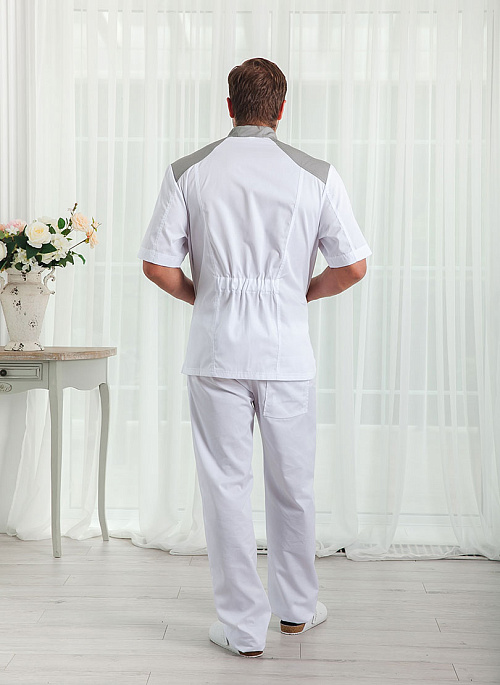 Рубашка мужская на кнопках, белый, 52