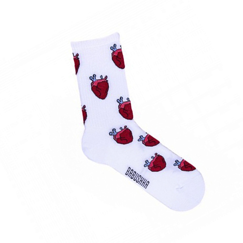 Носки мужские, "Сердечки", белый, 41-45