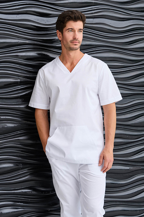 Туника мужская Dr. Nice с накладным карманом, белый, 48