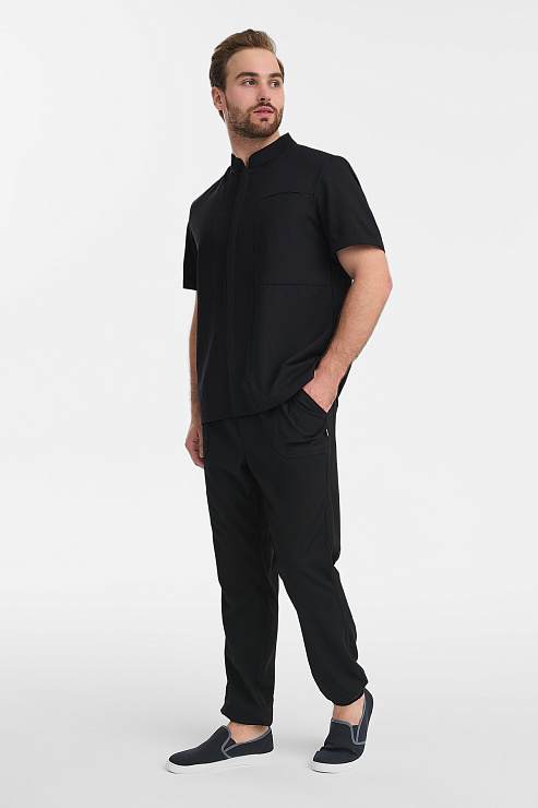 Рубашка мужская на молнии Тезис TZ700, черный, 58