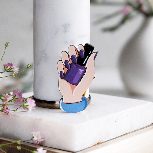 Значок "Маникюр лак", фиолетовый