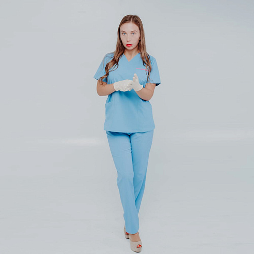 Брюки женские, R186 серо-голубой, M