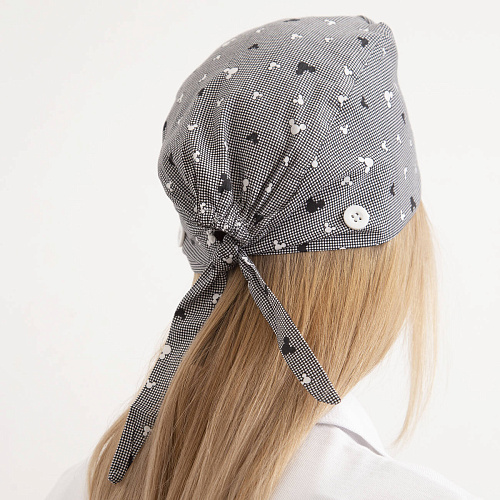 Шапочка медицинская, принт "Микки", серый