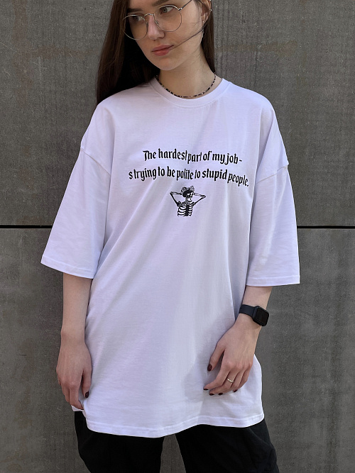 Футболка АВК "Workaholism", белый, XL