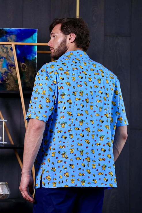 Блуза мужская «Педиатр», мишки, 46