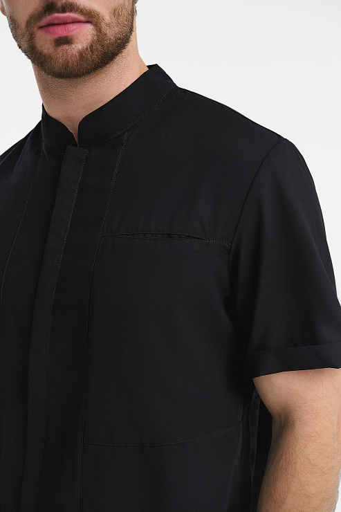 Рубашка мужская на молнии Тезис TZ700, черный, 58