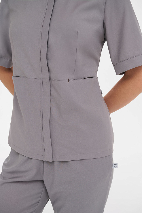 Рубашка женская на молнии Тезис TZ400, серо-бежевый, 48