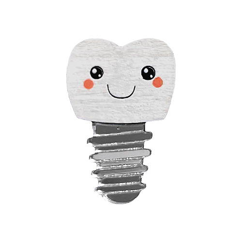 Значок "Зубик имплант", оргстекло