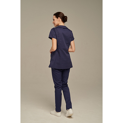 Туника женская Dr. Nice на молнии, с воротником, синий, 46