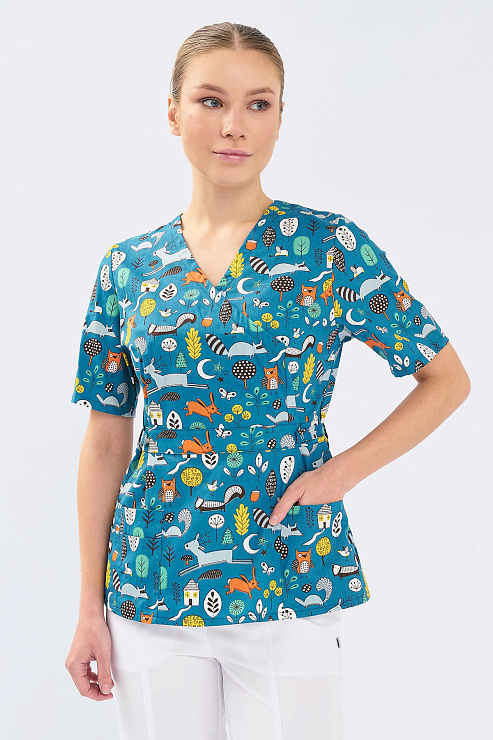 Туника женская Тезис TZ305, принт "Звери", 44