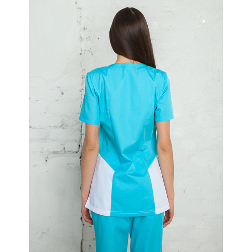 Туника женская, белый-голубой, 52