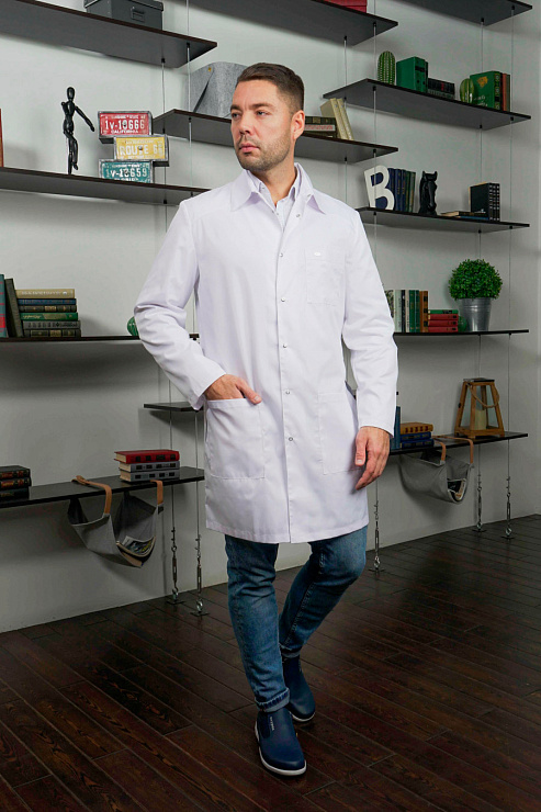 Халат мужской «Силуэт», белый, 60