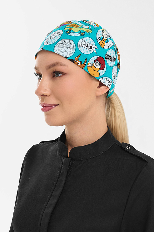 Шапочка медицинская Тезис TZ002, принт "Скуби-Ду", бирюзовый