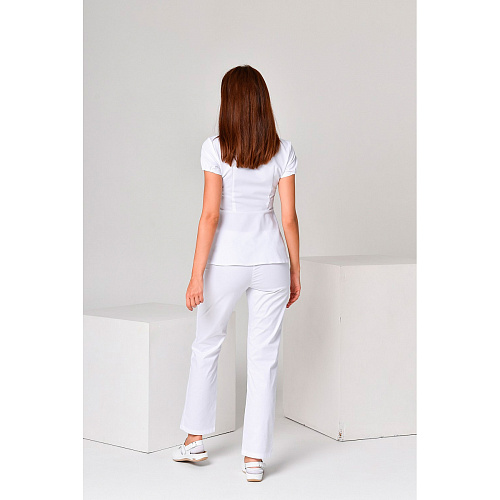 Брюки женские со стрелками, белый, 54