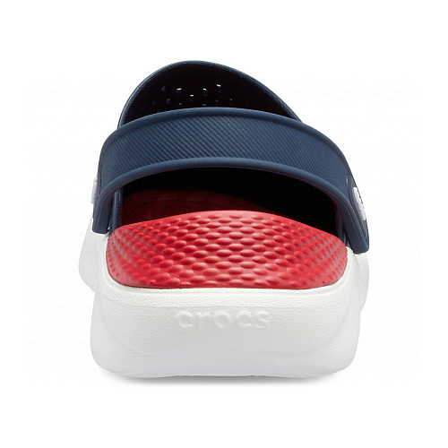 Сабо CROCS LiteRide Clog, темно-синие с красным задником, 45-46
